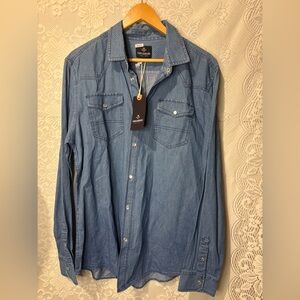 BNWT Threadbare denim long sleeve button up shirt